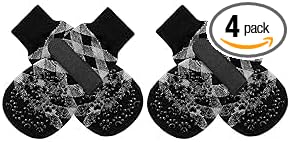 Anti Slip Dog Socks to Prevent Licking Paws, Dog Shoes for Hot Pavement, Dog Booties for Small Medium Large Senior Dogs, Traction Control Boots & Paw Protectors for Hardwood Floors