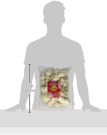 Cadet Premium Grade Beef Hide Dog Chews, 4 "- 5" Long-Lasting Knotted Rawhide Bones, Single-Ingredient, Natural Flavor, 2 Pound