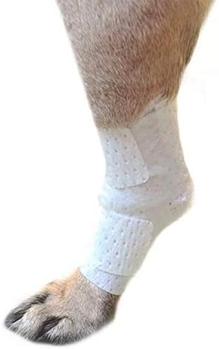 Joint and large area wound bandages for dogs, cats and other pets. Great for leg joint sprains and tail injuries! Non adhesive, breathable non-slip disposable washable.Value 10 pack (XX-Small)