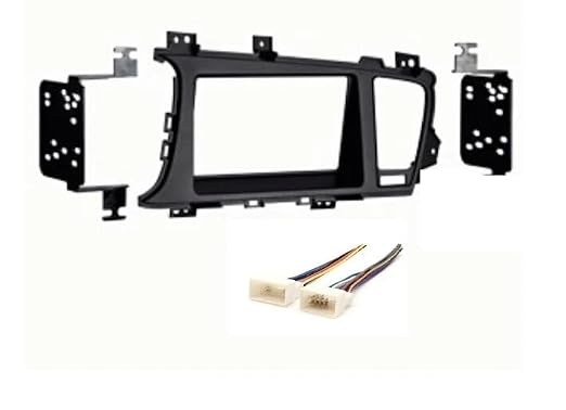 Double Din Car Stereo Radio Install Dash Kit + Wire Harness Combo -Made for 2012 2012 2013 Kia Optima