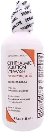 Dog Eye Wash – Sterile Pet Eye Cleaner for Dogs & Cats – Soothes Irritation, Removes Debris & Tear Stains – Gentle Ophthalmic Solution – 4 fl oz