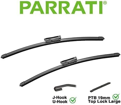 PARRATI® 19 Inch & 18 inch of High Performance Premium All-Season Automotive Replacement Windshield Wiper Blades for Mini Cooper 2002-2019, Easy DIY Install & Superior Road Visibility(Set of 2)