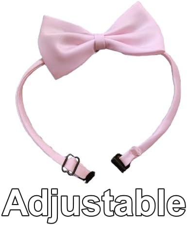 C09 Dog Pet Cat Costume Set Retro Sunglasses + Bow Tie Adjustable for Small-Medium Dogs 12-30 lbs Party Prop Cosplay Photoshoot (Pink 80s + Pink Bow Tie)