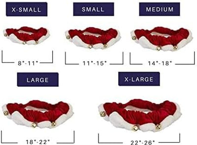 Dog Santa Ruffle/Scrunchy, Christmas Ruffle with Bells | (Size Medium) Soft Elastic Stretchy for Comfortable | Great for Dogs Owner, Neckwear for Dog During The Holidays Great for Family Photos