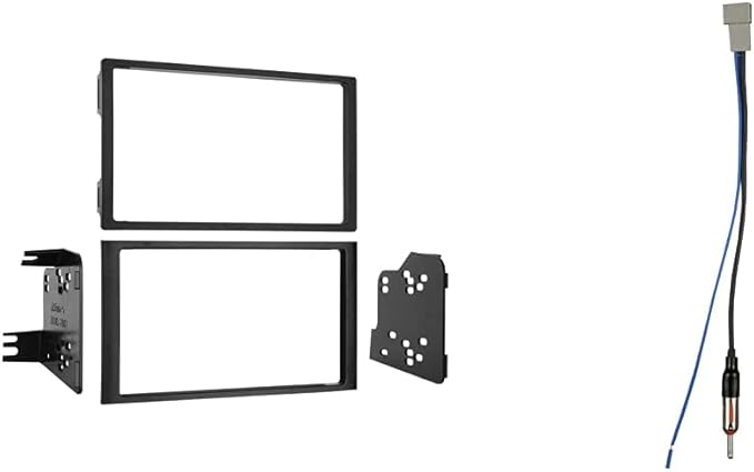Metra 95-7861 Double DIN Installation Dash Kit for 2003-2008 Honda Pilot & Metra Electronics 40-HD10 Factory Antenna Cable to Aftermarket Radio Receivers for Select Honda/Acura Vehicles