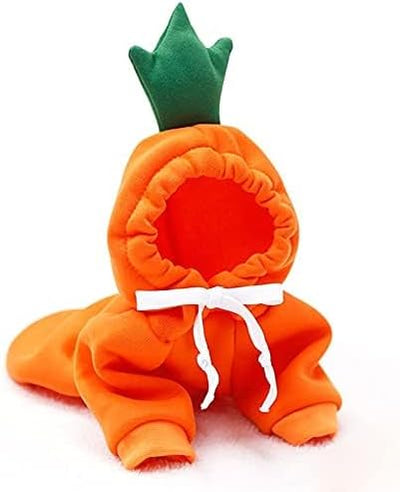 Warm Dog Winter Clothes Cute Fruit Dog Coat Hoodies Fleece Pet Dogs Costume Jacket for French Bulldog Chihuahua Ropa para Perro(Orange,XL)
