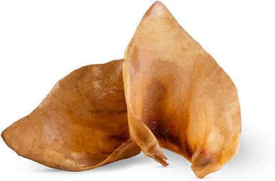 Pets Plus All-Natural Pig Ear Dog Chews 4-Pack – Long Lasting Dog Treats for Medium to Aggressive Chewers, High Protein, Grain Free, Rawhide Alternative, Supports Dental Health