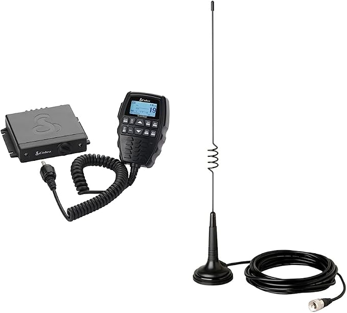 Cobra 75 All Road Wireless CB Radio, Black & HG A1000 18.5 inch Magnetic Mount CB Antenna – Heavy Duty Magnet, for use in Cars, SUVS Recreational Vehicles 100 Watt Power Handling Capability, Black