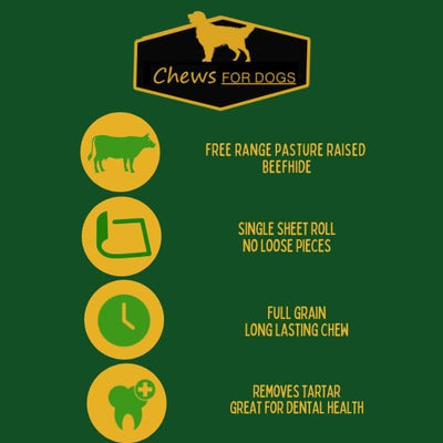 Chews for Dogs Retriever roll 7-8 Inches. Extra Thick (80 Pack)