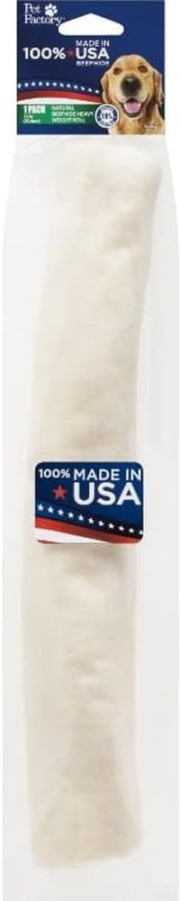 100% Made in USA Beefhide 12" Roll Dog Chew Treat - Natural Flavor, 1 Count/1 Pack