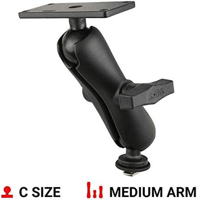 RAM Mounts Track Ball Marine Electronics Mount with B Size 1" Ball, Adjustable Track Mount for Fish Finders & GPS, 2" x 4" Plate RAM-202-24-354-TRA1U