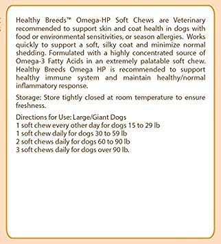 Healthy Breeds Tibetan Mastiff Omega HP Fatty Acid Skin and Coat Support Soft Chews 90 Count