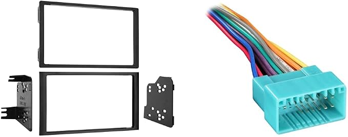 Metra 95-7861 Double DIN Installation Dash Kit for 2003-2008 Honda Pilot & Metra 70-1721 Wiring Harness for 1998-2013 Acura/Suzuki/Honda Vehicles