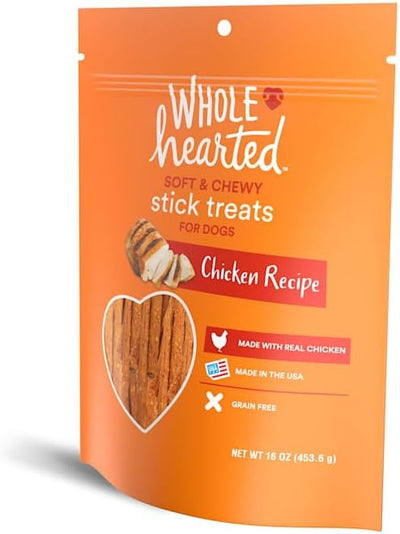 WholeHearted by Petco Grain Free Soft and Chewy Chicken Recipe Dog Stick Treats 16 oz