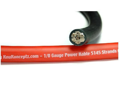 KnuKonceptz Kolossus Flex Kable OFC 0 Gauge Power Wire Copper Cable Black (20 ft) 1/0 AWG