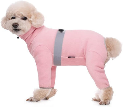 Polar Fleece Dog Coats for Small Medium Dogs, Winter Jacket Sweater Vest Bodysuit, Four-Legged Warm Clothes Pajamas