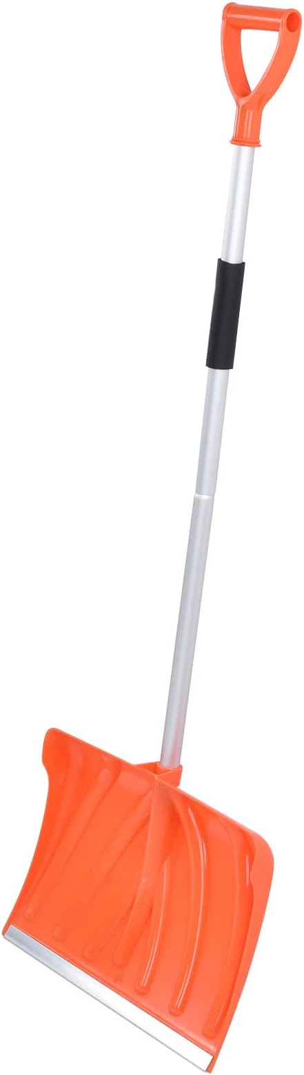 Snow Shovel for Car & Home – Large Capacity D-Handle Aluminum Shovel, Lightweight 1.1kg, Detachable for Trunk Storage, Pushes Snow, Ice, Sand & Mulch (53")
