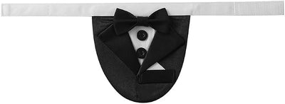 Tuxedo Dog Collar for Wedding Engagement and Birthday, Formal Dog Bandana Collar Costume with Bow Tie and Adjustable Buckle,Suitable for Small Medium Large Dog. (Black 2, M)