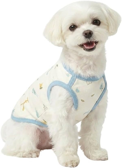 Organic Cotton Dog Clothes – Babywear-Grade Shirt for Sensitive Skin | Made in Korea (Large, Animals)