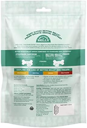 Better Belly Twists Fresh Breath, Digestible for Dogs (1 CASE of 24 Individual Packs of 4.4 OZ, Count of 25), P-94507-1
