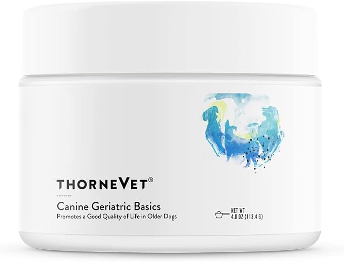 Canine Geriatric Basics – Senior Dog Multi-Vitamin/Mineral Powder Formula Supports Healthy Cognition, Joints, and Eyes, 90 Scoops