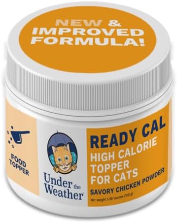 Ready Cal Powder for Cats | High-Calorie Weight Gainer & Appetite Stimulant | Cat Energy Booster Veterinarian-Approved Pet Supplement with Vitamins & Minerals | Chicken Flavor