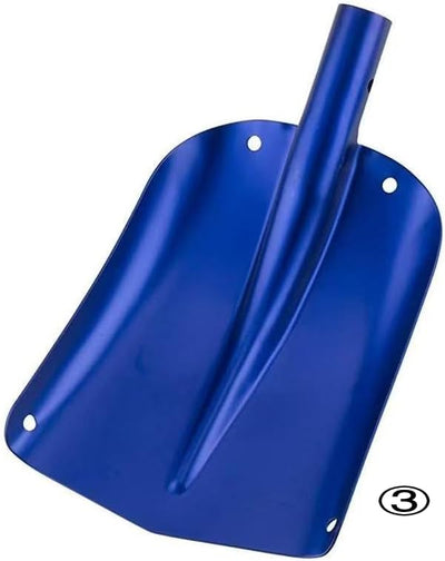 Matte Blue Aluminum 3-Piece Collapsible Snow Shovel Lightweight Portable Emergency Shovel for Car Camping