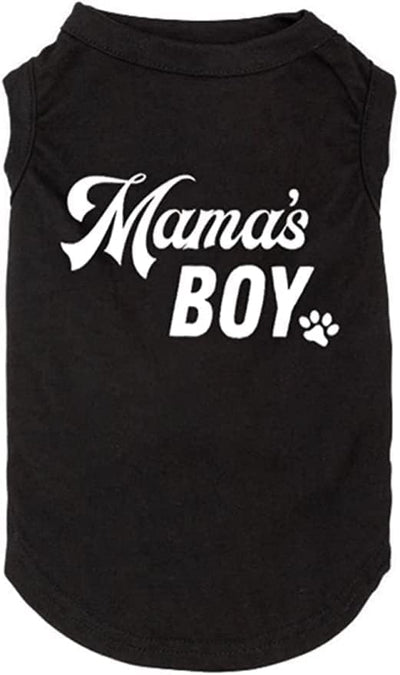 Dog Shirts Letter Printed Vest for Small Large Dogs Slogan Costume Dog Pajamas Puppy Gift Pet Clothes Mama's Boy (Large, M-Black)