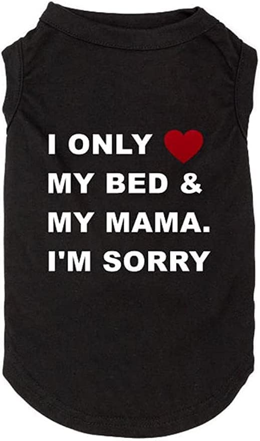 Dog Shirts Letter Printed Vest for Small Large Dogs Slogan Costume Dog Pajamas Puppy Gift Pet Clothes Mama's Boy(XX-Large, O-Black)