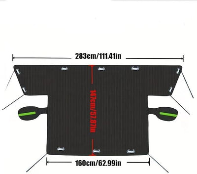 Car Windshield Snow Cover for RAM 1500 2018-2024, Frost Ice Windscreen Covers with Magnetic Edges, Layers Thickness Snow Protector Covers with Side Mirrors