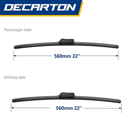 Windshield Front and Rear Wiper for GMC Yukon 2021-2025 | Replacement Wiper Blades Blade Genuine Replacement Set - 22 Inch/22 Inch (2 Piece Set)