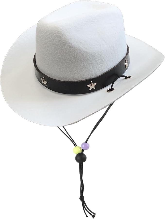 Pet Dog Costume Cowboy Hat Cosplay Cap Puppy Pet Dog Cat Holiday Pet Party Decoration (White)