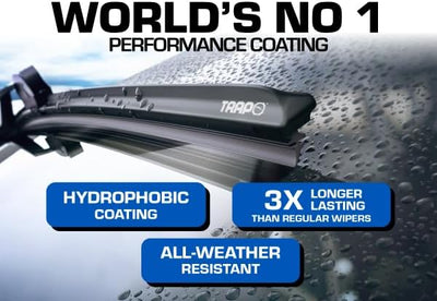 16” Hydrophobic Front Windshield Wiper Blade - Universal Fit for Most Vehicles - Durable & Silicone - Strong Water-Repellent Coating - Prevents Water Build-Up - Quick & Easy Install - 1 Blade