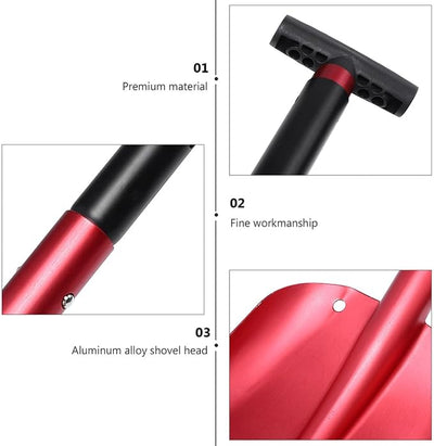 Aluminum Alloy Snow Shovel Detachable Lightweight Wide Car Shovel for Winter Snow and Ice Removal with Carry Bag