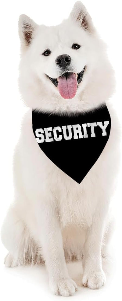 Security Dog Bandana, Black Pet Dog Scarf Accessories, Pet Dogs Triangle Scarf, Dogs Bandana for Small Medium, Gifts for Pets Lovers, Suitable for Pets Boy Girls