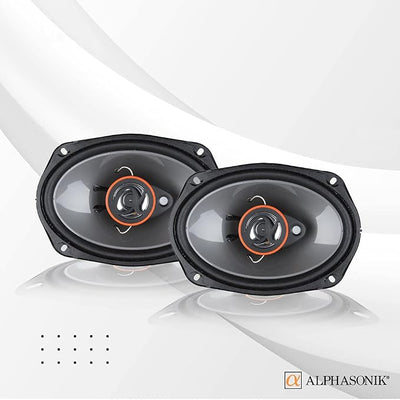 Alphasonik AS268P Loudspeakers 2 Pairs of 6X8 350W Max 3-Way Speakers 4 Ohms Premium Quality Audio Door Speakers for Car or Truck Stereo Sound System