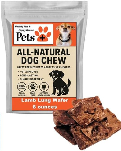 Pets Plus Lamb Wafer Dog Treats – All-Natural Lamb Training Treats for Dogs, Soft Crunchy Wafers, High Protein Grain Free Dog Snacks, Healthy Reward Treats for All Breeds