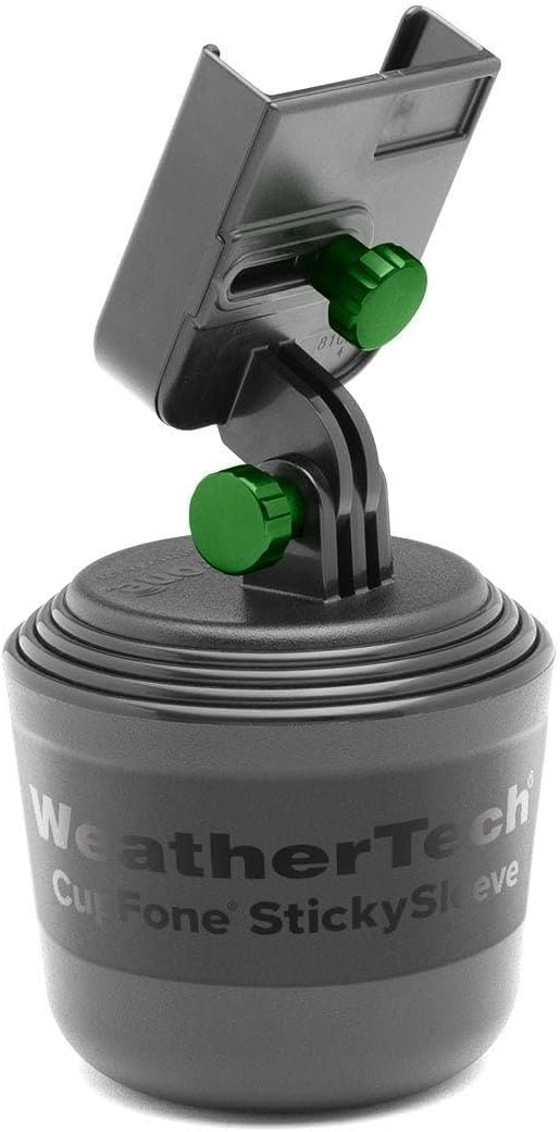 CupFone with Solid Billet Aluminum Knobs - Forest Green, Adjustable Phone Holder for Smartphones, 360 Rotatable Base, Easy Access Charging