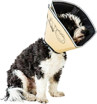 All Four Paws Comfy Cone Pet Cone for Dogs, Cats, Large, Tan - Comfortable Soft Dog Cone Collar Alternative for After Surgery, Wound Care, Spay, Neuter - Dog and Cat Recovery Elizabethan-Collar