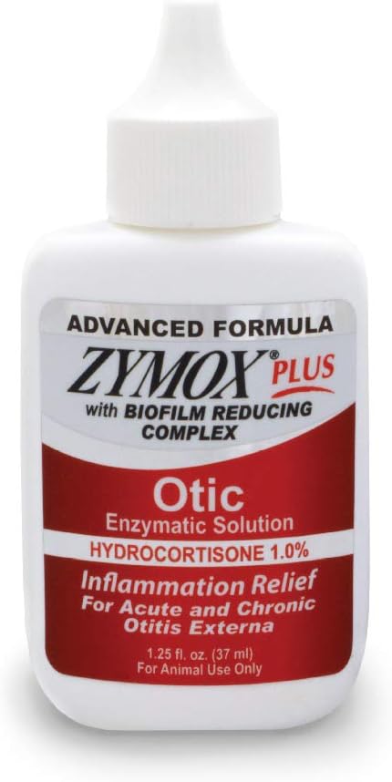 Advanced Formula Otic Plus Enzymatic Ear Solution for Dogs and Cats with 1% Hydrocortisone, 1.25oz