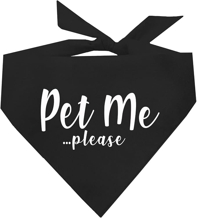 Pet Me Please Dog Bandana (Black, OS 61)