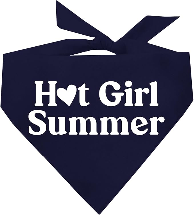 Hot Girl Summer Dog Bandana (Navy, OS 310)