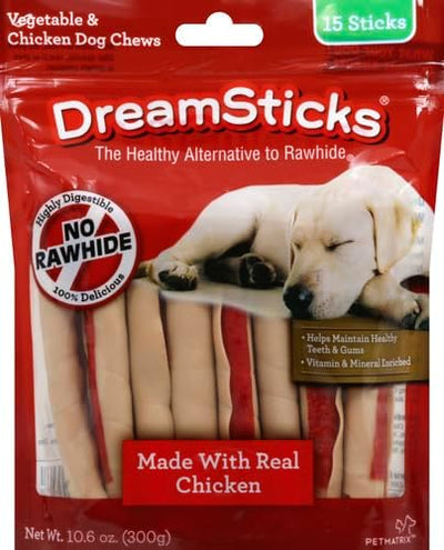 DreamBone DreamSticks with Real Chicken Chews for Dogs,These Easy-to-Digest Rawhide-Free Chews are a Dog’s Favorite Distraction,(Pack of 30)