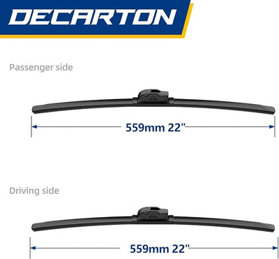Windshield wiper blades for GMC Sierra 2019-2022 | Replacement for all-season front wiper blades (Fit for U/J Hook Wiper Arms)