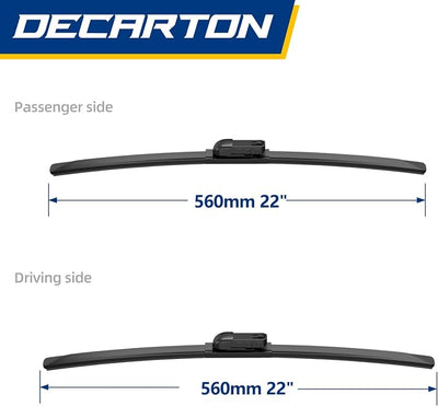 Windshield Wiper Blades Replacement for GMC Sierra 2014-2018 | OEM Quality 22-inch + 22-inch Premium (Pair for Front Windshield)