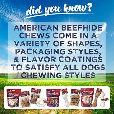 Pet Factory American Beefhide 3" Mini Rolls Dog Chew Treats - Natural Flavor, 40 Count/1 Pack
