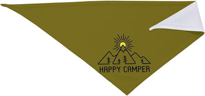 Happy Camper Summer Dog Bandana，Adorable Puppy Accessory for the avid Camper ，Pet Neckerchief for Pets Daily Wear Photo Prop Party Supplies,Funny Cute Dog Bandana (Grass Green)