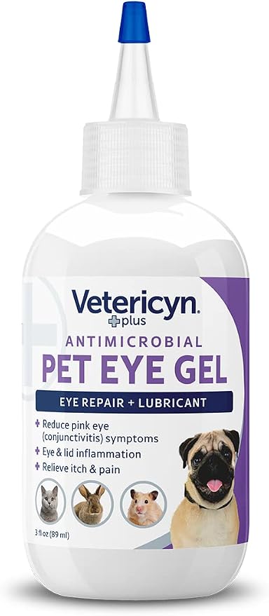 Vetericyn Plus Pet Eye Gel | Dog and Cat Eye Ointment Alternative to Lubricate and Relieve Eye Irritations and Abrasions, Reduce Symptoms of Pink Eye in Dogs and Cats. 3 ounces