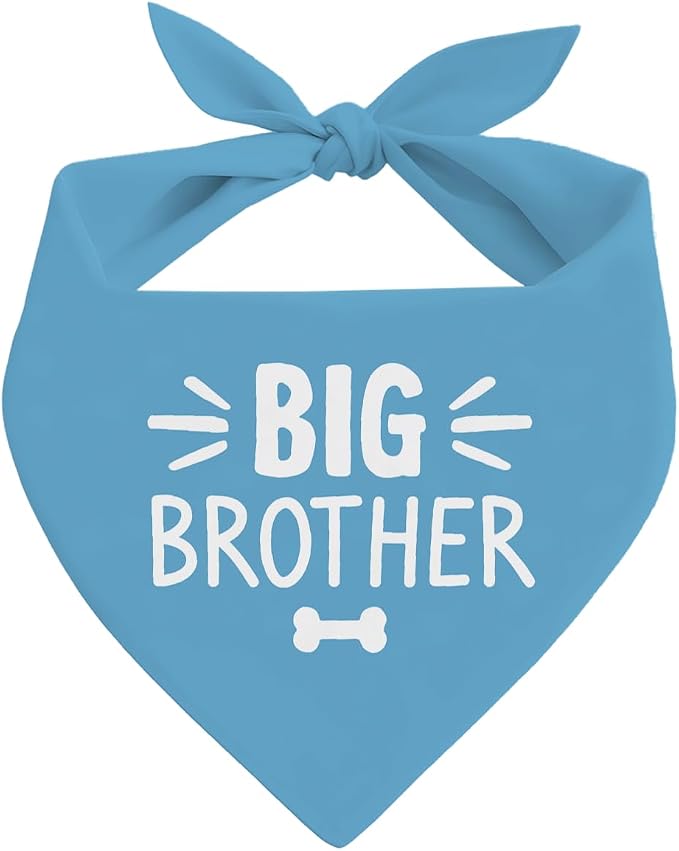 Big Brother Dog Bandana, Blue Pet Dog Scarf Accessories, Pregnancy Announcement Big Brother Baby Reveal, Pet Dogs Triangle Scarf, Dogs Bandana for Small Medium