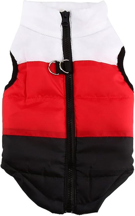 Winter Dog Vest - Waterproof & Windproof Warm Coat for Small/Medium Dogs in White/Red/Black - XS
